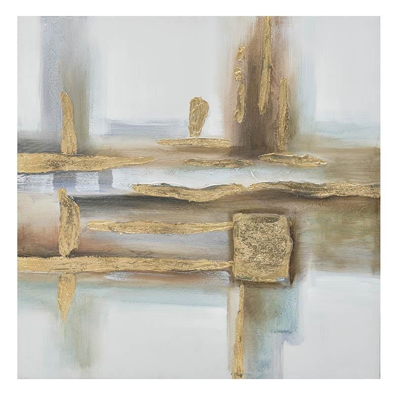 Tablou decorativ model abstract in tonuri de maro 80 cm x 80 cm