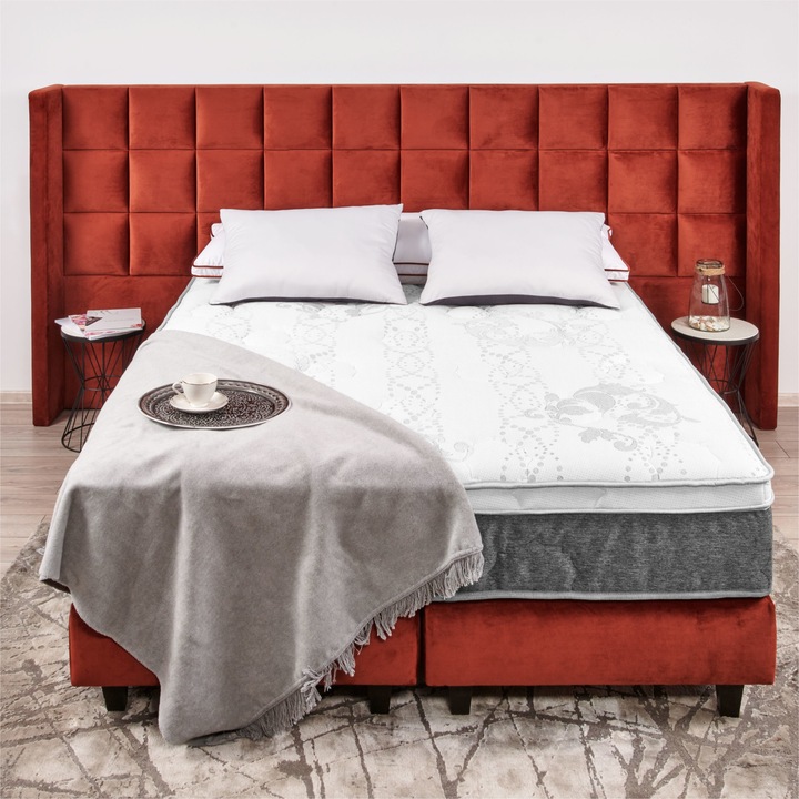 Ортопедичен матрак, Best Sleep, Relax Corner Bordeaux, 60x190x19 см, 15+3+1, Полиуретанова мемори пяна, Хипоалергичен, капитониран калъф, средна твърдост