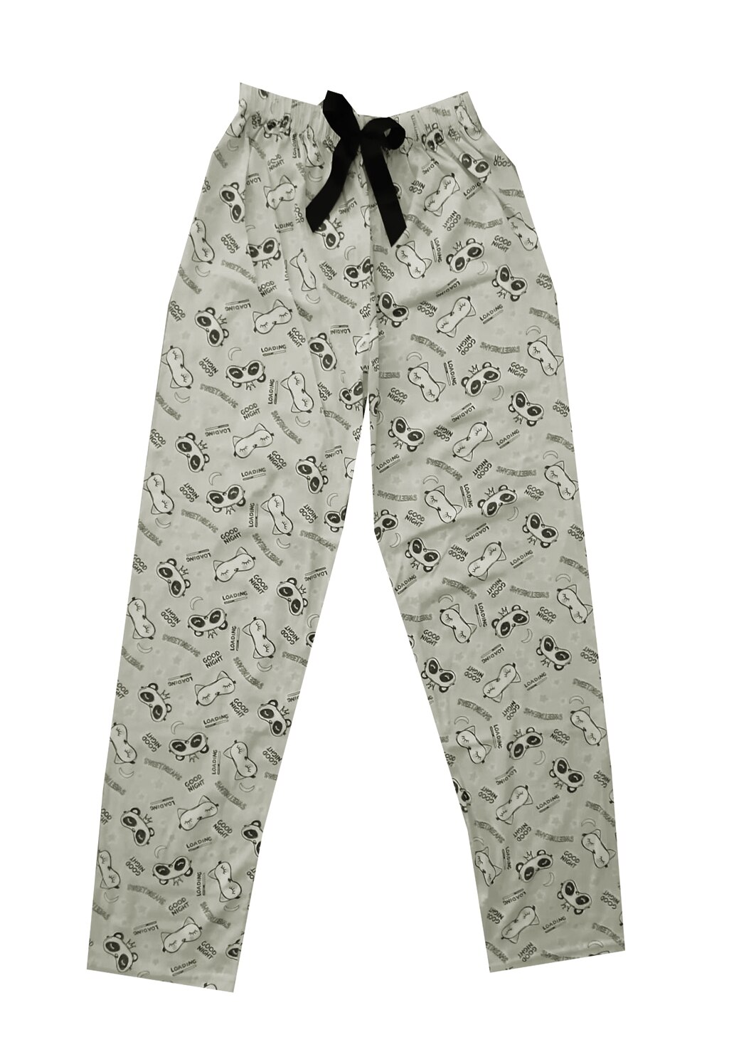 Pantaloni lungi de pijama,imprimeu good night, Verde deschis