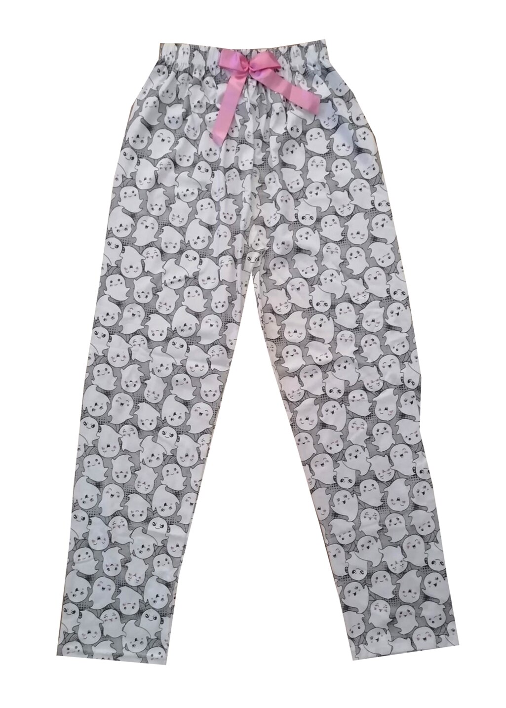 Pantaloni lungi de pijama,imprimeu the ghost, Verde deschis