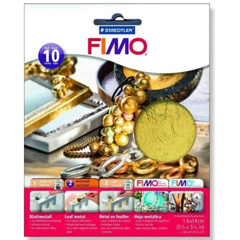 Set 10 foite de metal FIMO Galben auriu
