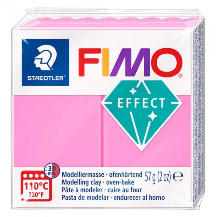 Pasta de modelaj FIMO Effect 57g Roz aprins neon Neon