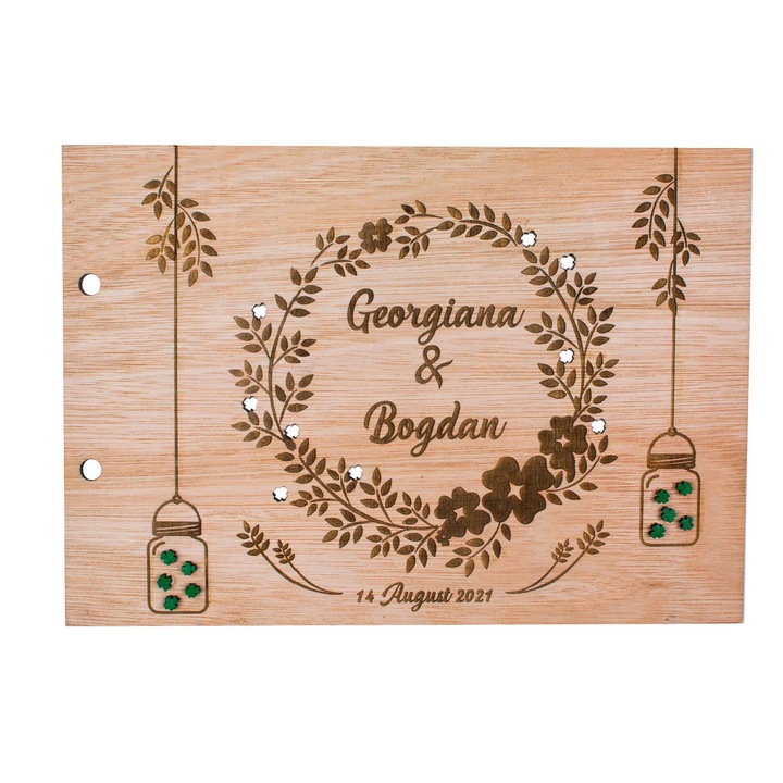 Album Foto de Nunta din lemn GuestBook Felinar 30x21 cm