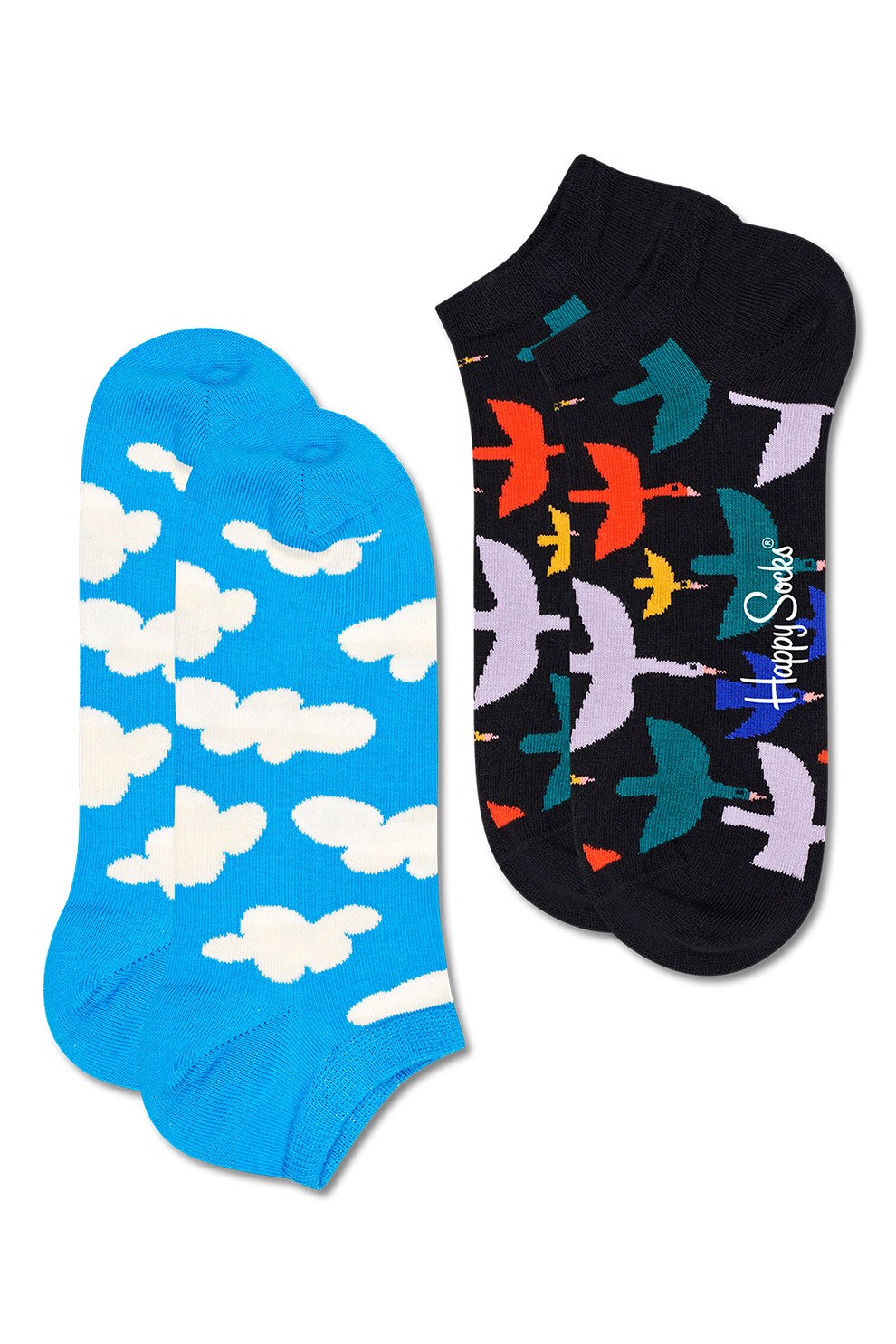 Happy Socks, Set unisex de sosete foarte scurte cu imprimeu, 2 perechi, Multicolora