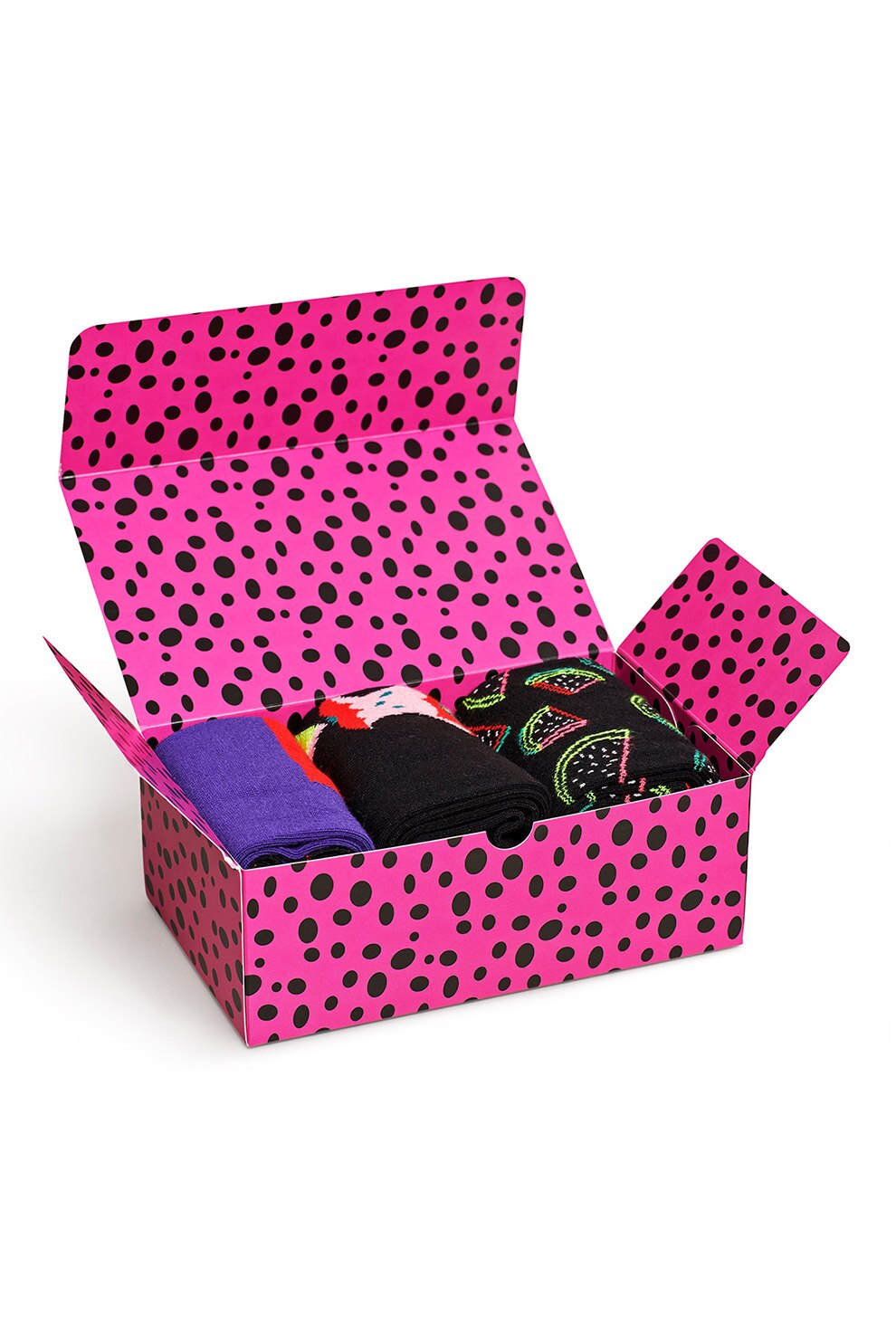 Happy Socks, Set unisex de sosete lungi cu model, 3 perechi, Indigo/Negru/Oranj mandarina, 41-46