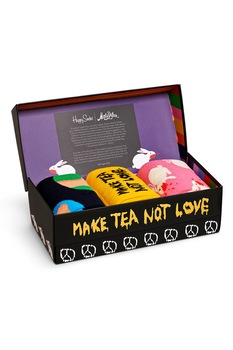 Happy Socks, Set unisex de sosete lungi cu model, 3 perechi, Multicolora Happy Socks, Set unisex de sosete lungi cu model, 3 perechi, Multicolora