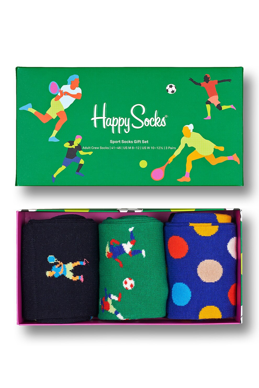 Happy Socks, Set unisex de sosete lungi cu model, 3 perechi, Multicolora, 36-40