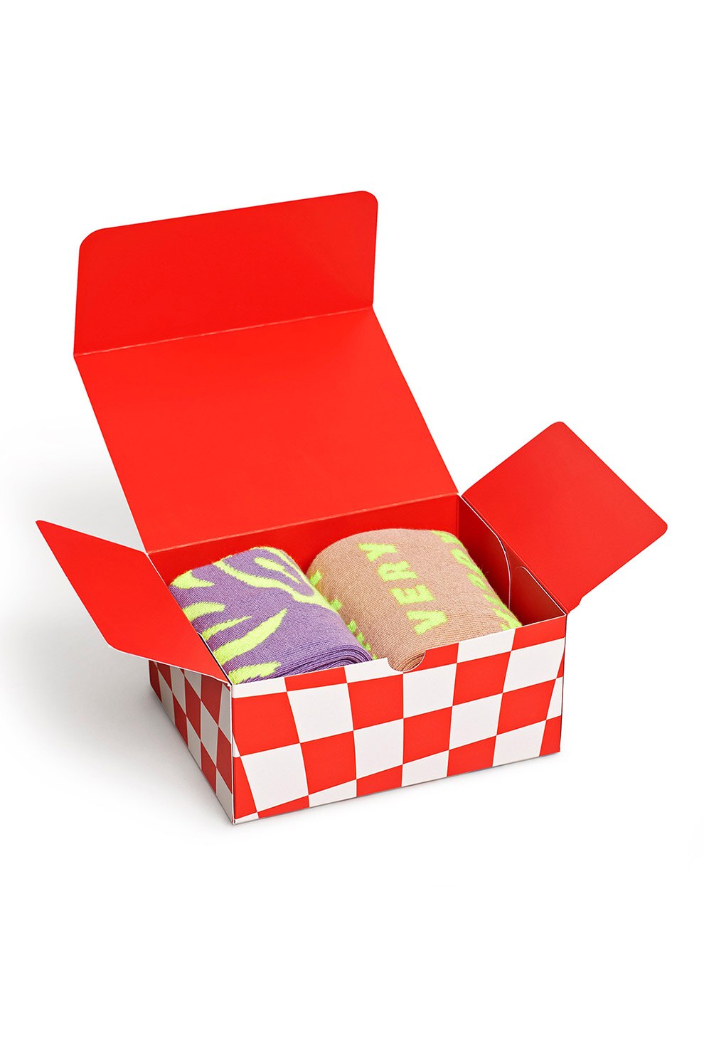 Happy Socks, Set unisex de sosete lungi cu model, 2 perechi, Multicolora