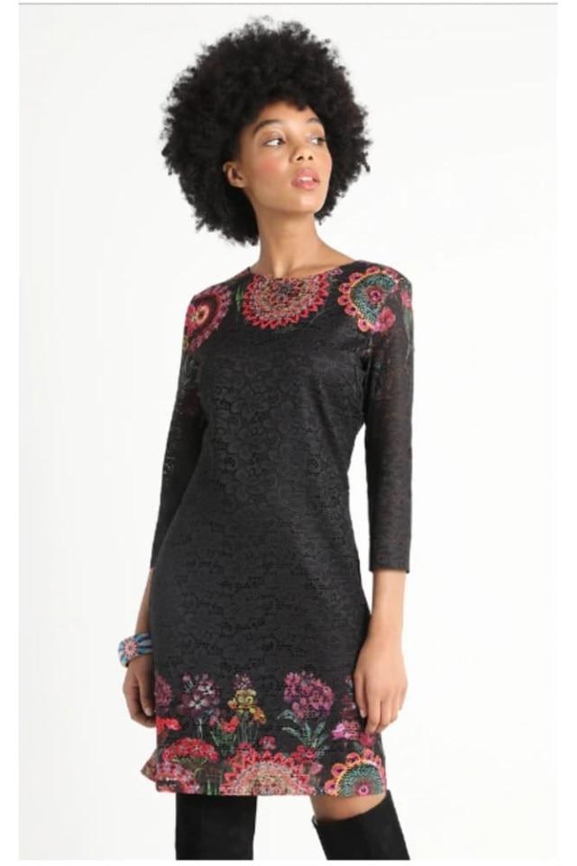 Rochie Desigual 18WWVW09, Negru, M