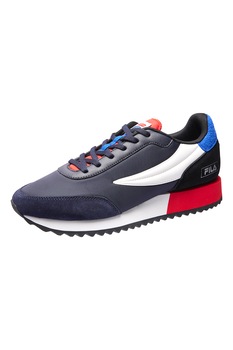 Fila, Pantofi sport cu talpa cu striatii si detalii de piele intoarsa Retrounique, Bleumarin/Alb/Negru Fila, Pantofi sport cu talpa cu striatii si detalii de piele intoarsa Retrounique, Bleumarin/Alb/Negru