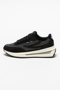 Fila, Pantofi sport cu insertii de piele intoarsa Reggio 212, Negru/Mov Fila, Pantofi sport cu insertii de piele intoarsa Reggio 212, Negru/Mov