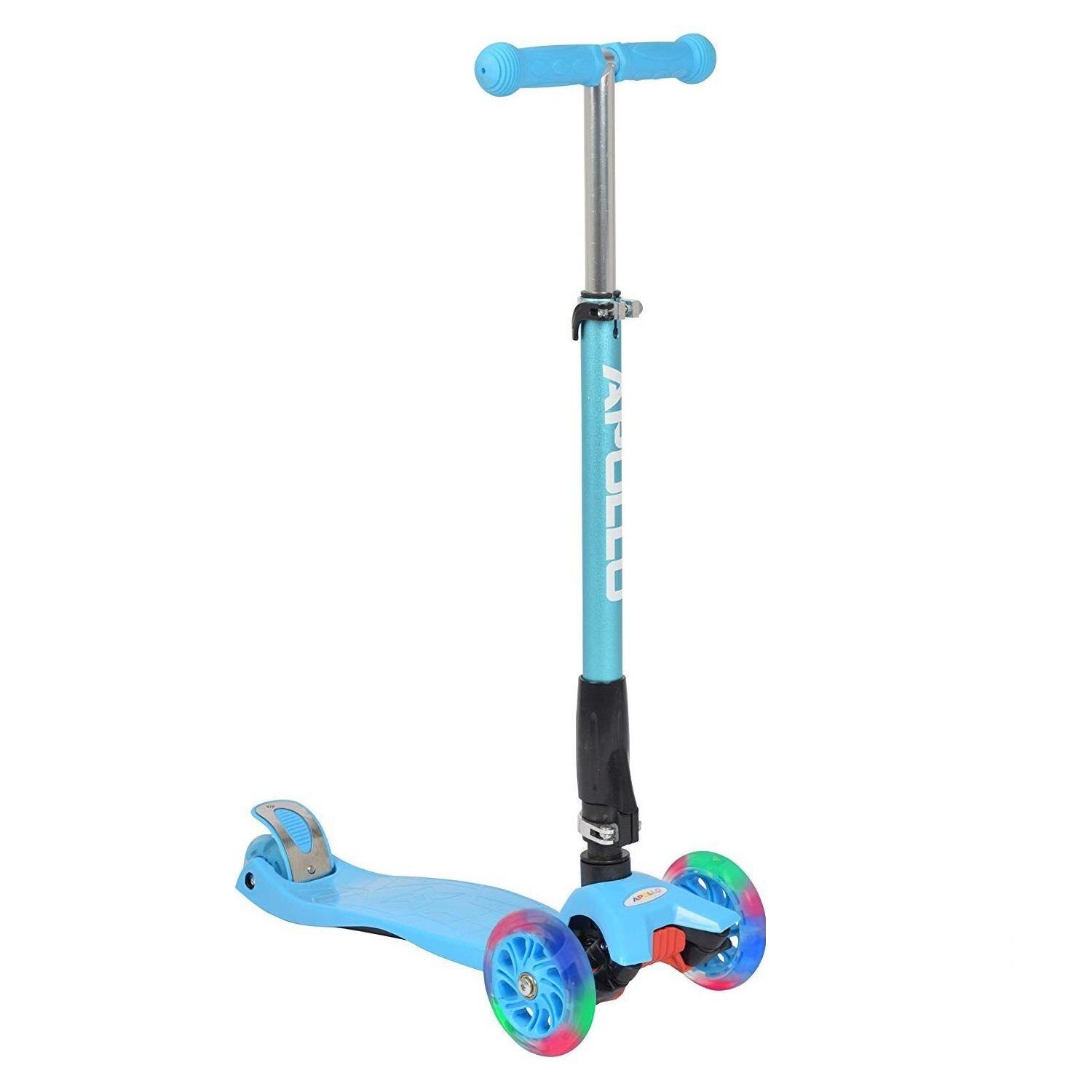 Trotineta cu 3 roti Apollo Kids Whiz, Cu roti cu LED, 57х13,5cm, Albastru