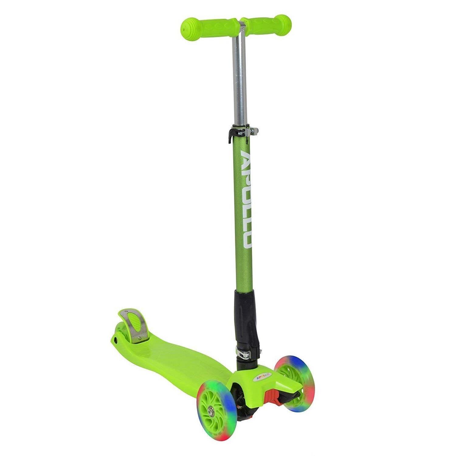 Trotineta cu 3 roti Apollo Kids Whiz, Cu roti cu LED, 57х13,5cm, Verde