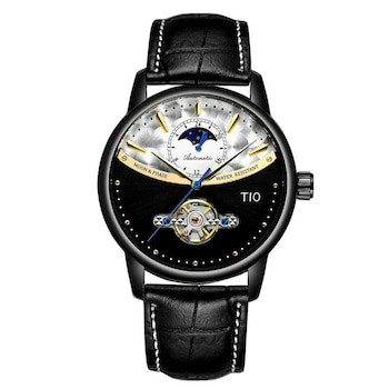 Ceas barbatesc de mana TIO, mecanic automatic, Business, Elegant, Clasic, Luxury, Analog, Curea din piele, Negru Ceas barbatesc de mana TIO, mecanic automatic, Business, Elegant, Clasic, Luxury, Analog, Curea din piele, Negru