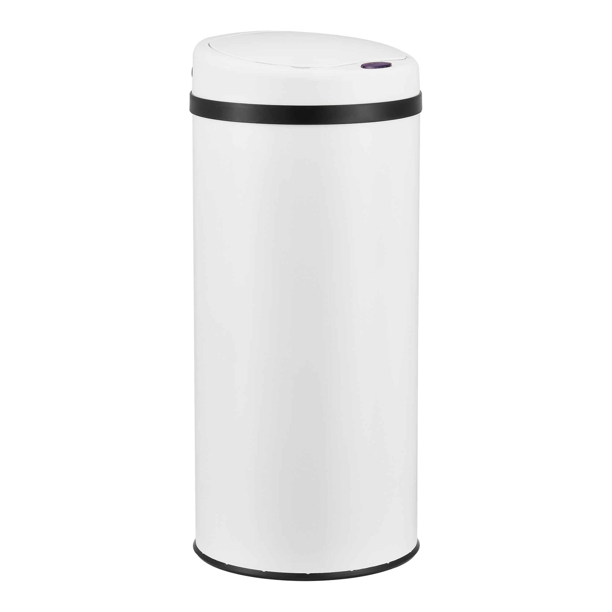 Cos gunoi cu senzor, en.casa, Mülleimer 42l W, 68 x 30,5 cm, otel inoxidabil/plastic ABS, alb