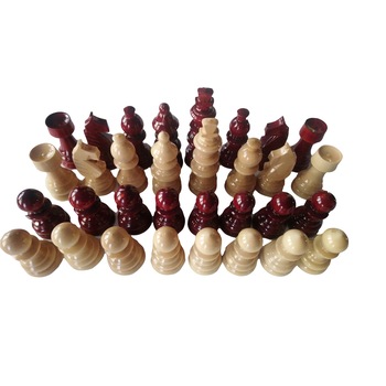 Set piese de sah din lemn , lacuite , diametru baza 3.2 cm, rege 9.5 cm rosu Set piese de sah din lemn , lacuite , diametru baza 3.2 cm, rege 9.5 cm rosu