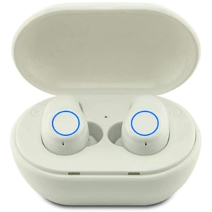 Casti Wireless Bluetooth 5.0 SIKS®, Compatibile cu iOS si Android, A1-TWS, 3D sound, incarcare rapida, Alb
