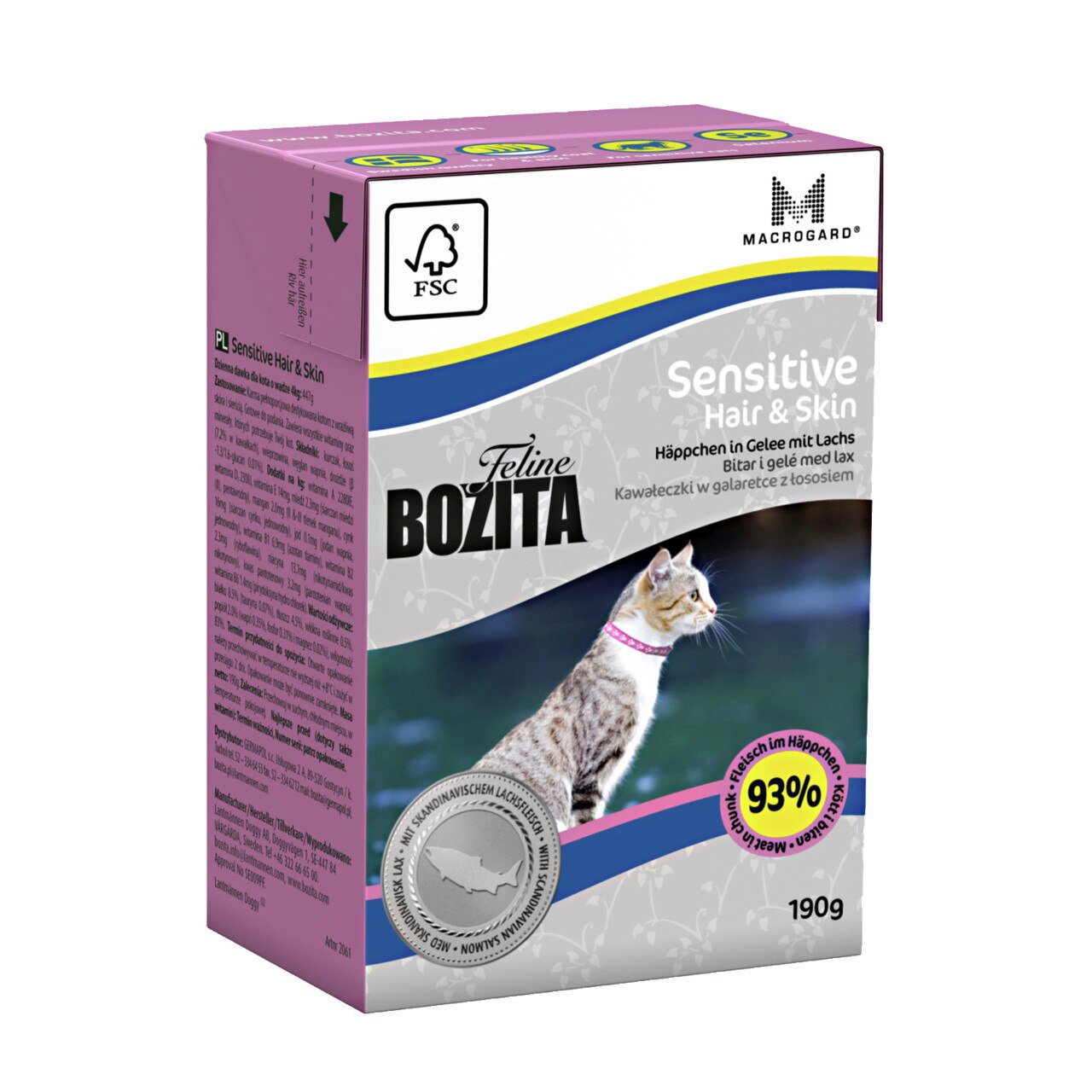 Hrana umeda pentru pisici Bozita®, Hair & Skin Sensitive, 190 gr