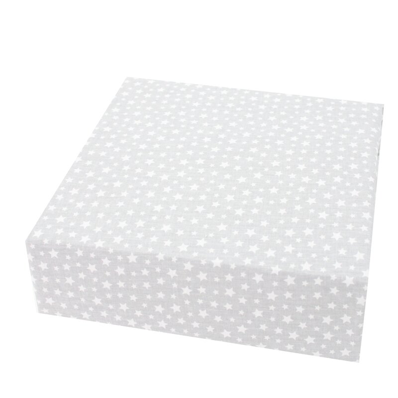 Cearceaf Prichindel, patut 120x60 cm, gri cu stelute albe