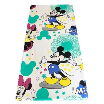 Cearceaf Prichindel, patut 120x60 cm, Minnie si Mickey, crem Cearceaf Prichindel, patut 120x60 cm, Minnie si Mickey, crem