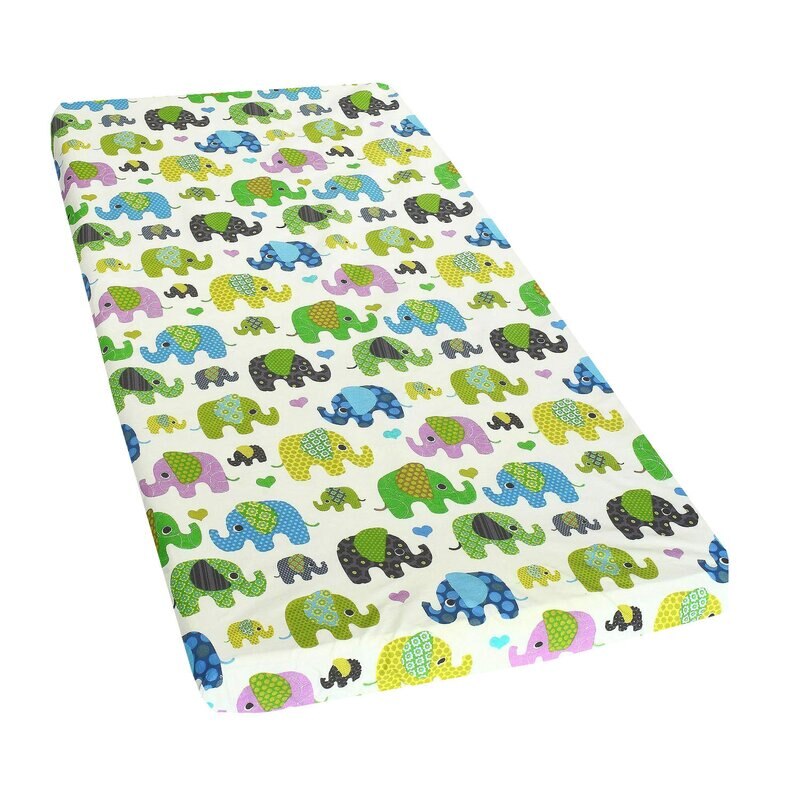 Cearceaf Prichindel, patut 120x60 cm, elefantei turcoaz