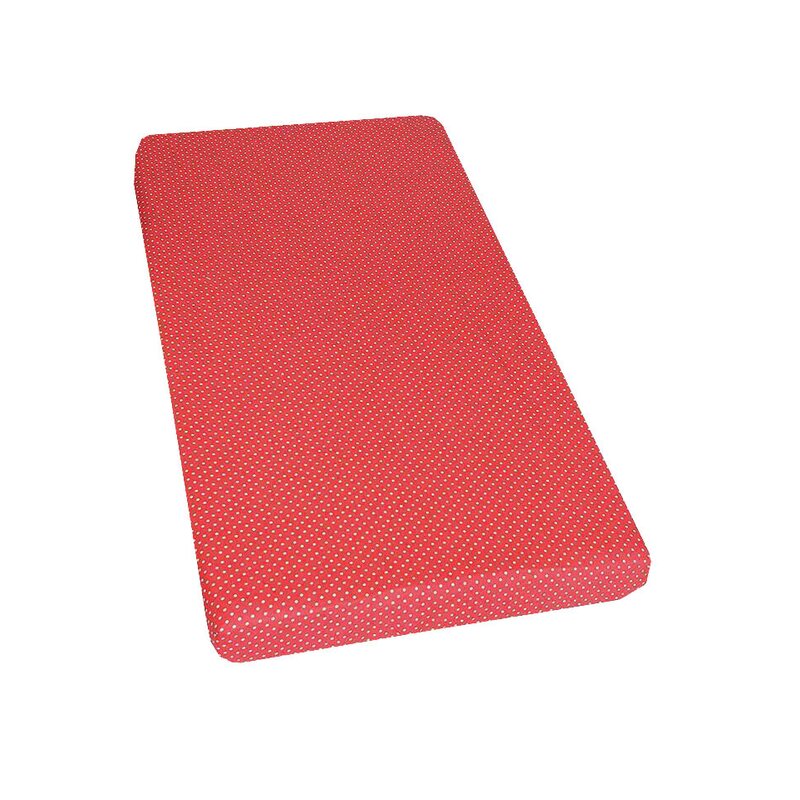 Cearceaf Prichindel, patut 120x60 cm, rosu cu buline albe