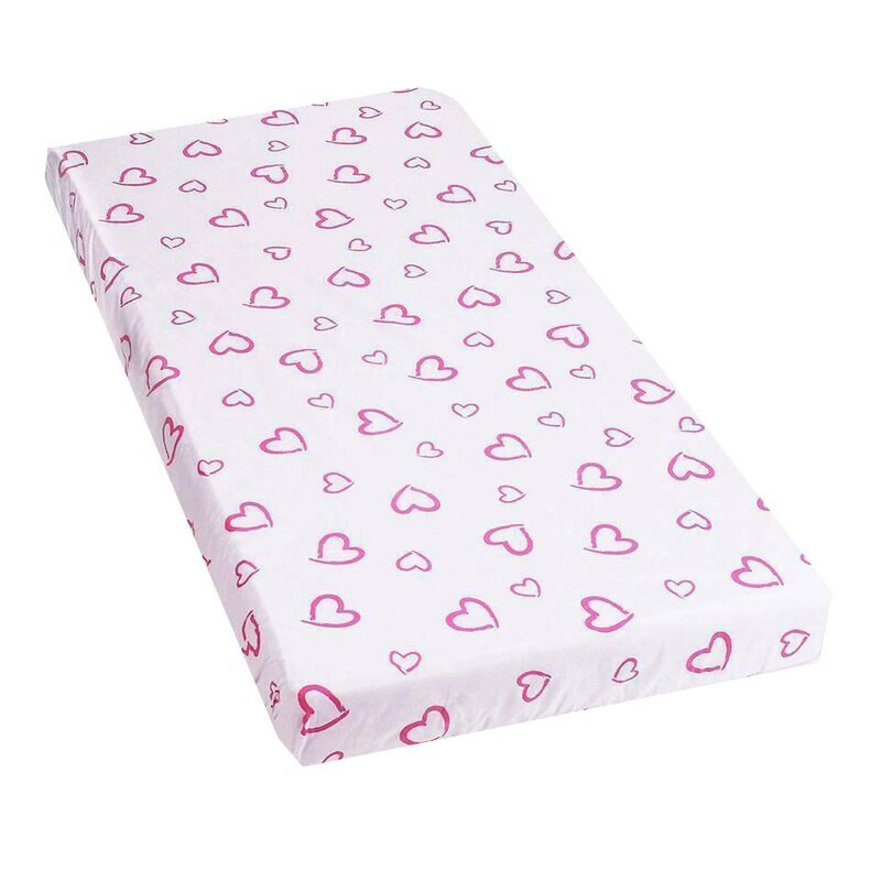 Cearceaf Prichindel, patut 120x60 cm, inimioare roz