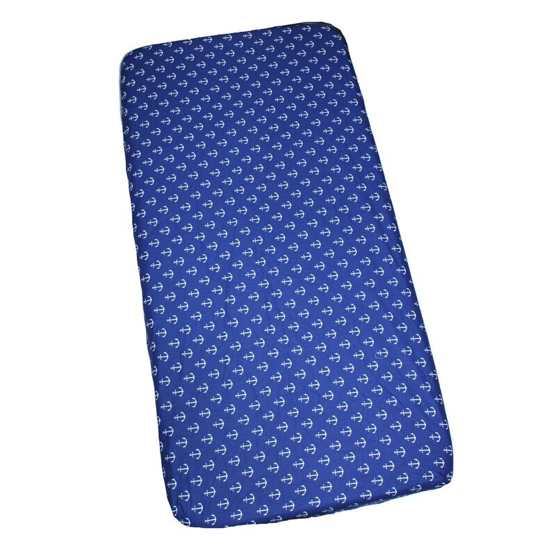 Cearceaf Prichindel, patut 120x60 cm, bluemarin cu ancore albe