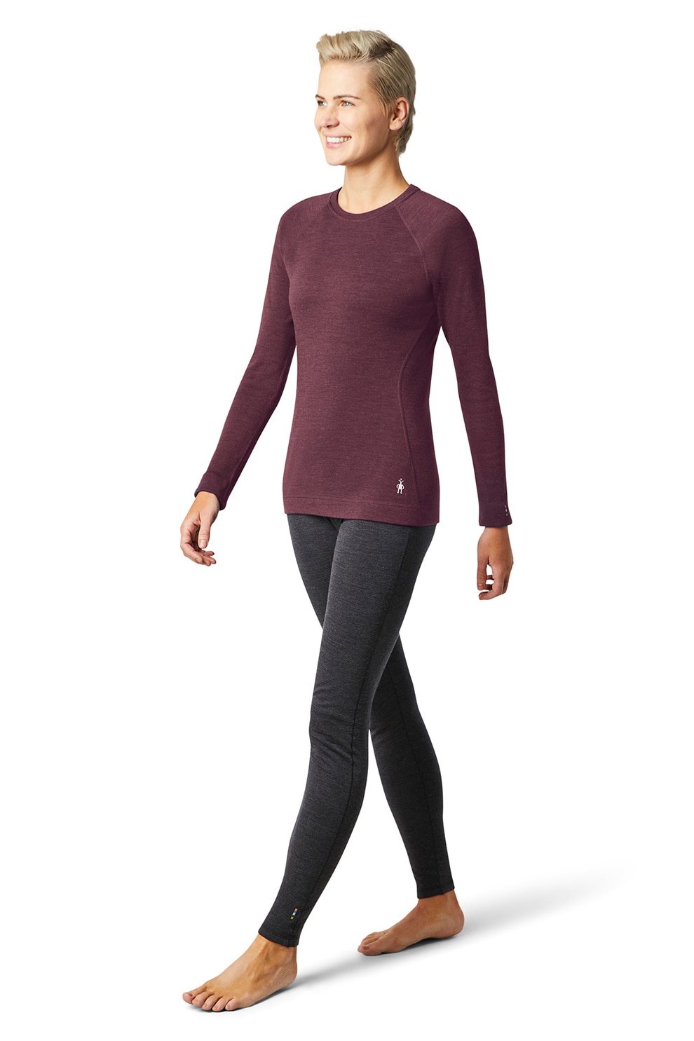 Smartwool, Bluza din lana Merinos cu maneci raglan pentru ski, Violet aubergine