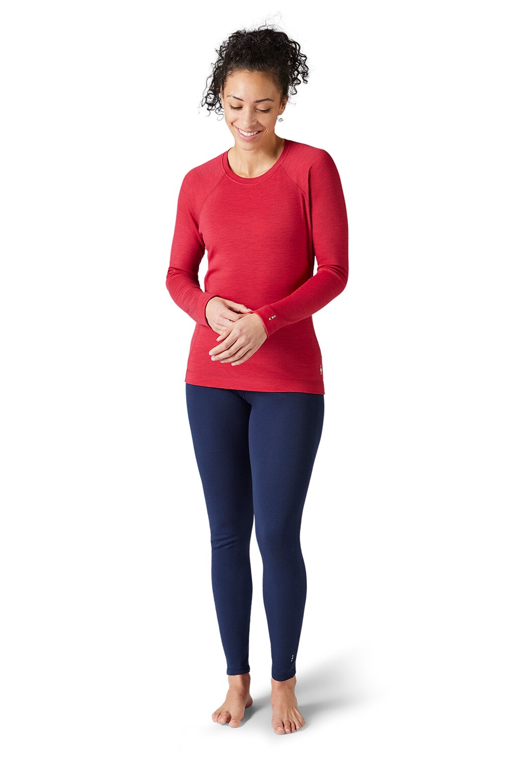 Smartwool, Bluza din lana Merinos cu maneci raglan pentru ski, Corai