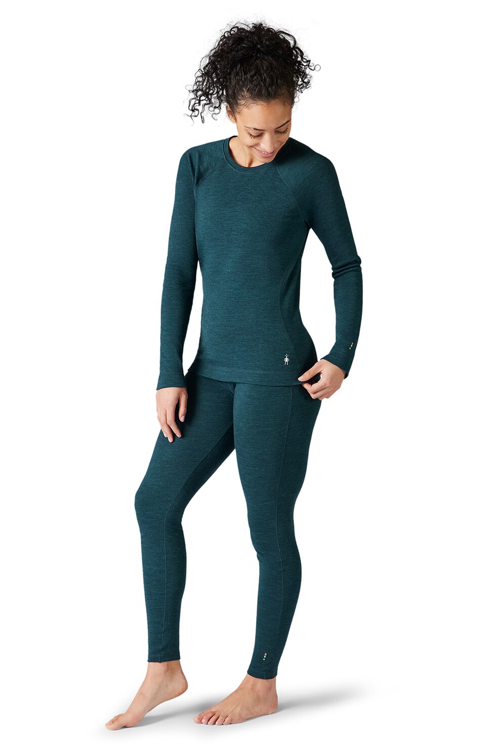 Smartwool, Bluza din lana Merinos cu maneci raglan pentru ski, Albastru petrol