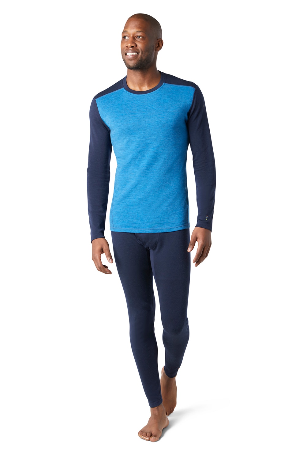 Smartwool, Bluza din lana Merinos pentru ski, Albastru royal/Bleumarin inchis, L