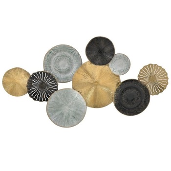 Decor perete metalic,95x7x50 cm, Golden-Black Decor perete metalic,95x7x50 cm, Golden-Black