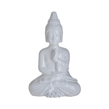 Decoratiune Buddha din ceramica, pentru casa si birou, 20 cm, alba Decoratiune Buddha din ceramica, pentru casa si birou, 20 cm, alba