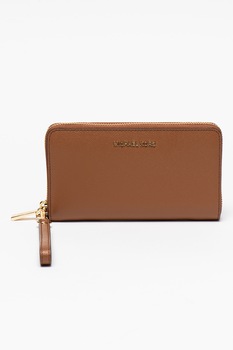 Michael Kors, Portofel de piele cu bareta pentru incheietura, Maro caramel Michael Kors, Portofel de piele cu bareta pentru incheietura, Maro caramel