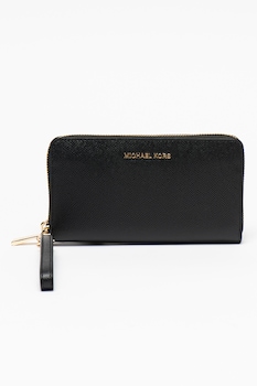 Michael Kors, Portofel de piele cu bareta pentru incheietura, Negru Michael Kors, Portofel de piele cu bareta pentru incheietura, Negru