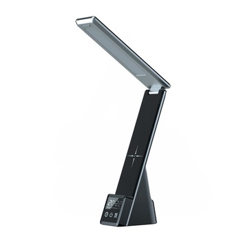 Lampa cu incarcare wireless Bivier 4in1, Ceas Desteptator, 15W, 3 tipuri de lumina, Touch Control, Negru Lampa cu incarcare wireless Bivier 4in1, Ceas Desteptator, 15W, 3 tipuri de lumina, Touch Control, Negru