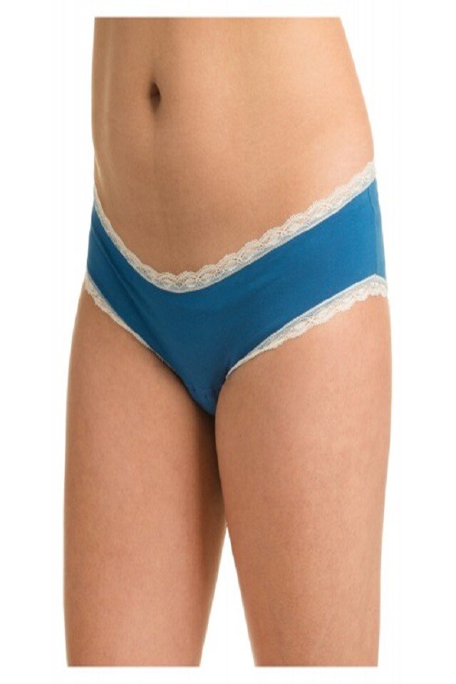 Bikini bleu cu dantela alba, de dama pentru incontinenta urinara UNDERWUNDER