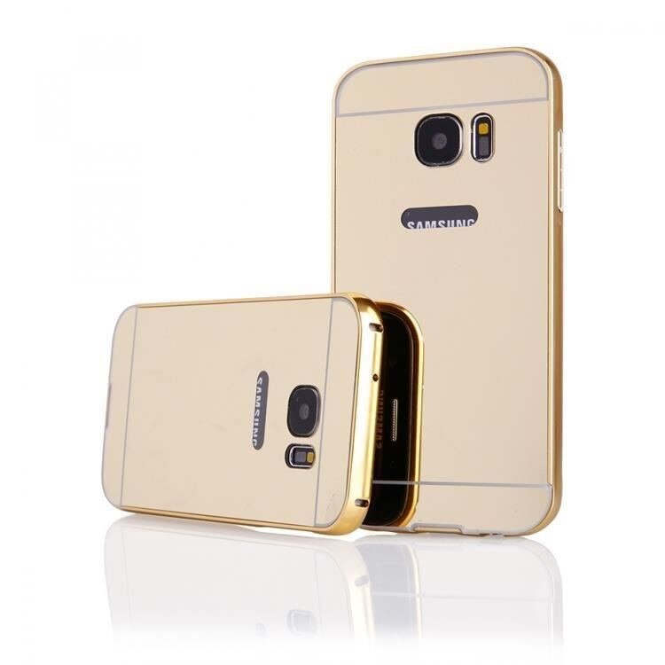 Husa Bumper Aluminiu Mirror I-berry Pentru Samsung Galaxy S7 Auriu
