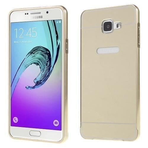 Husa Bumper Aluminiu Mirror Auriu I-berry Pentru Samsung Galaxy A3 A310 (2016)