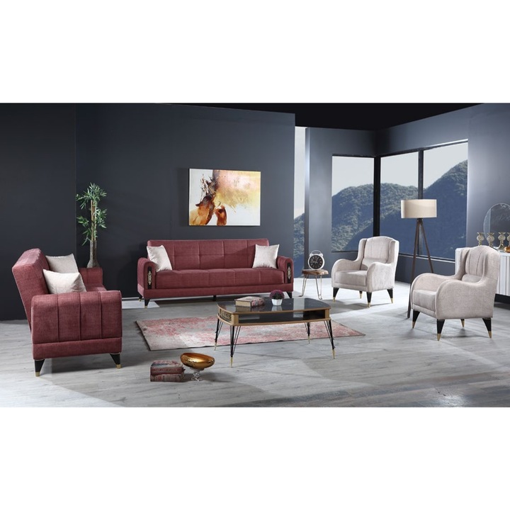 Set 2 canapele cu 3 locuri si 2 fotolii, Helen