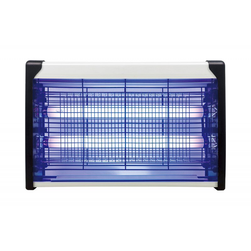 Aparat anti-insecte, 39 x 26.2 x 7 cm, 2 tuburi UV, 2 x 10W, 60 mp Alb cu Negru