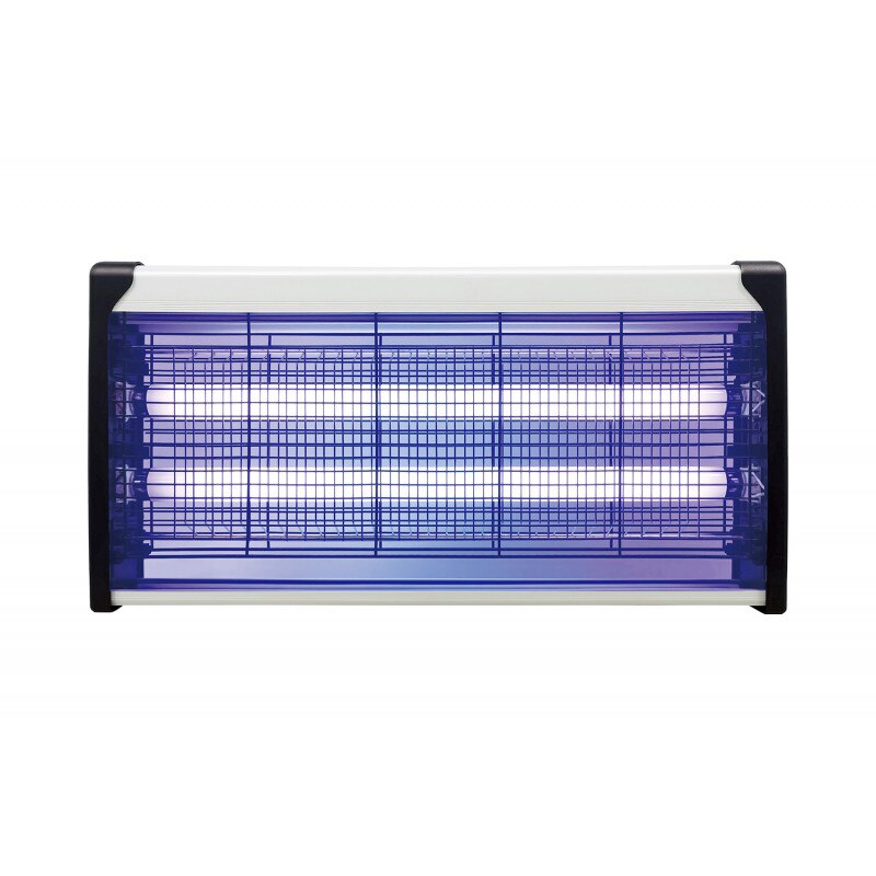 Aparat anti-insecte, 49.2 x 26.2 x 7 cm, 2 tuburi UV, 2 x 15W, 80mp, Alb cu Negru