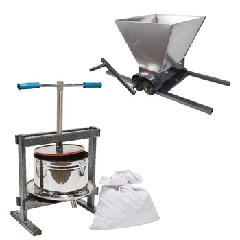 Set Zdrobitor Fermer HGP-50S, 35l, 300kg/h + Teasc pentru struguri, VILEN, 10L, Cuva inox, Cadru metalic cu picioare Set Zdrobitor Fermer HGP-50S, 35l, 300kg/h + Teasc pentru struguri, VILEN, 10L, Cuva inox, Cadru metalic cu picioare