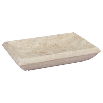 Chiuveta de baie, vidaXL, Marmura, 50 x 35 x 10 cm, Crem Chiuveta de baie, vidaXL, Marmura, 50 x 35 x 10 cm, Crem