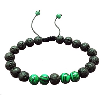 Bratara din roca vulcanica, EFAYN RO, creata manual, unisex, reglabila, verde Bratara din roca vulcanica, EFAYN RO, creata manual, unisex, reglabila, verde