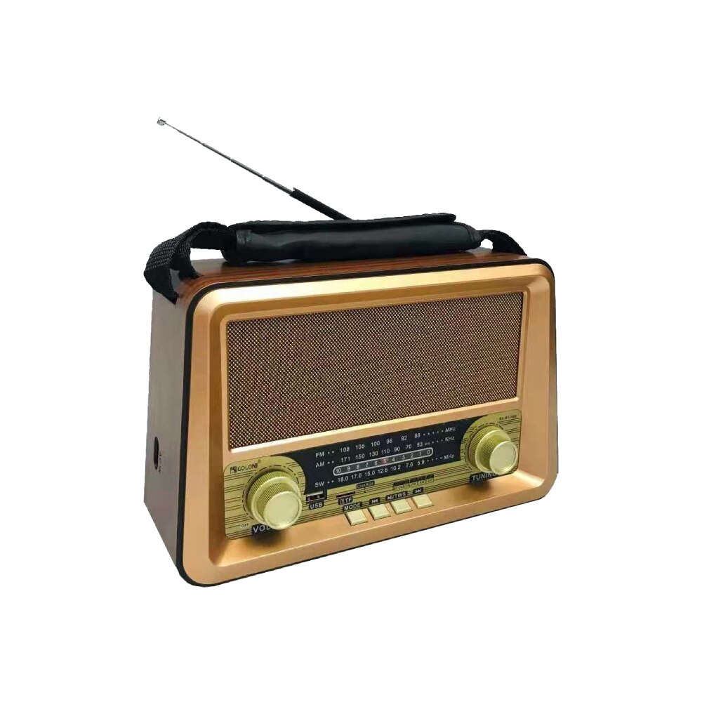 Radio Portabil Retro RX-BT1006, Acumulator Incorporat, Bluetooth, AUX, USB, TF Card, FM/AM/SW, Maro