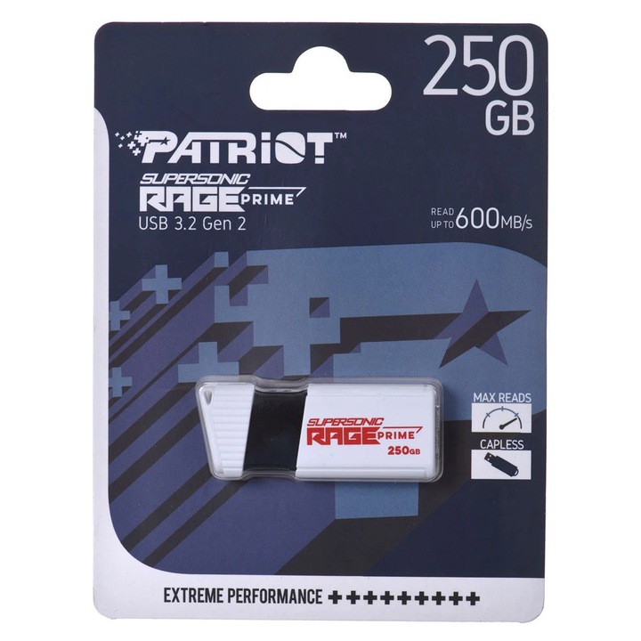 Stick Memorie Patriot Supersonic Rage Prime, 250GB, USB 3.1, White