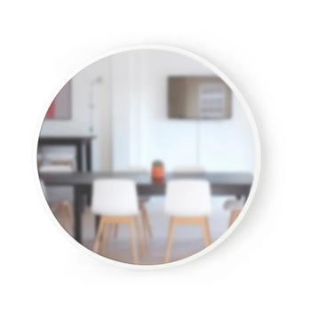 Oglinda rotunda de perete, rama alba din cauciuc, Hub, 94 cm Oglinda rotunda de perete, rama alba din cauciuc, Hub, 94 cm