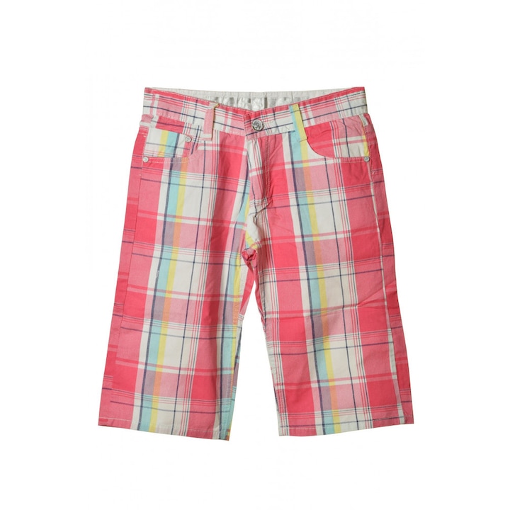 Fashion Boy rózsaszín kockás fiú rövidnadrág – 164
